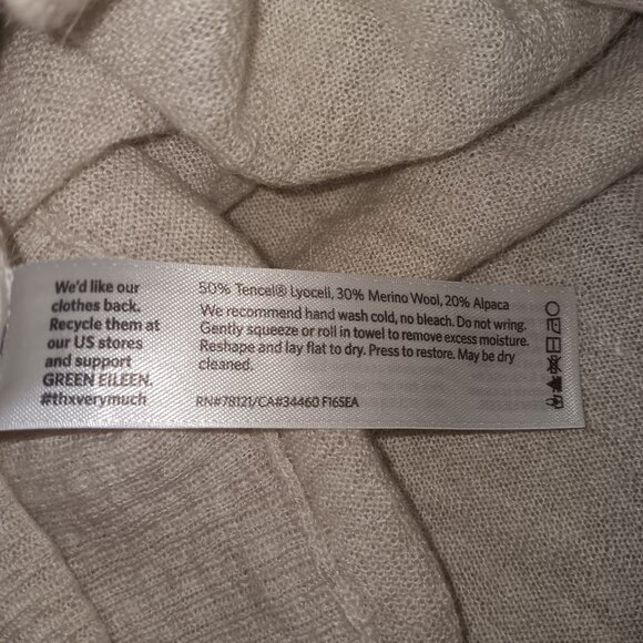 Eileen Fisher SP Oatmeal Light Sweater - Picture 4 of 5